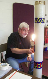 Pouring and Painting the Paschal Candle. 