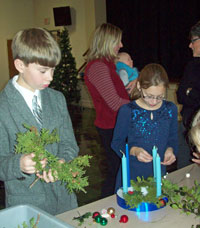Ben and Hannah Advent wreath making event