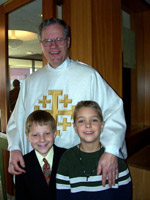 Theron Hershey and Jarrett Eyer with Pastor Elkin