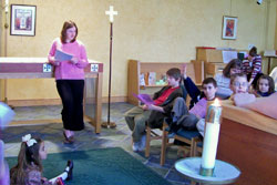 Confirmation class leads Children's Church
