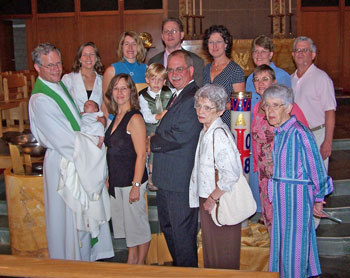 Gair family at Levi's baptism
