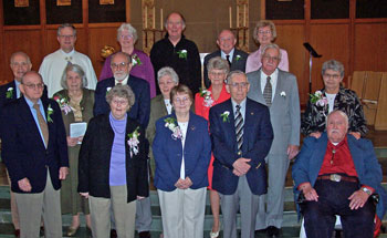 Pastor Elkin with couples celebrating the 2008 Wedding Anniversary Milestone