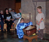 Mary and Joseph with the child