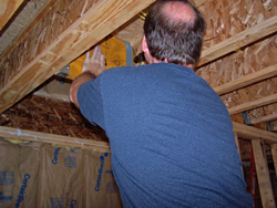 Gary Weber securing joists