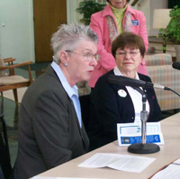 Pastor Clare Benson of New Covenant United Church of Christ and Major Marie Harris of the Salvation Army