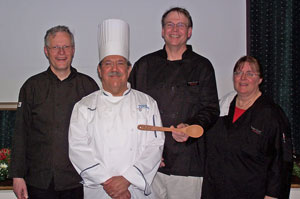 Pastor Elkin, Chef Ditchfield, Gary Weber, Bernadette Jones