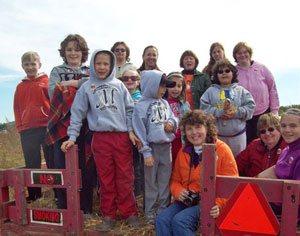 Gathered on the wagon