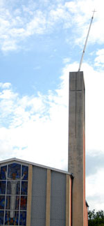 Damaged steeple on St. Mark's