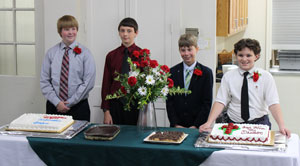 Stefan, Evan, Ben and Dawson displaying their favorite desserts.