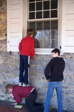 Trying to see into Paxton Presbyterian Church