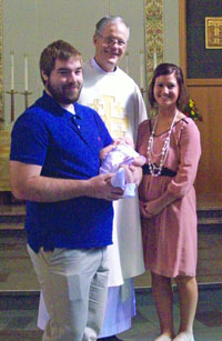 Baptism of James Hanford, son of Paige Fortin and Addison Hanford