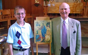 Sean Jensen starting catechetical classes with mentor Bud Hershberger