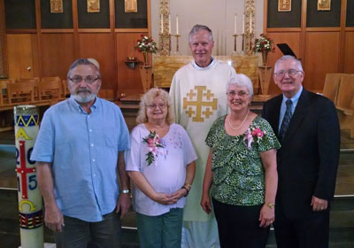 From Left: Gary & Donna Clark, Pastor Elkin, Barbara & Phil Thomas