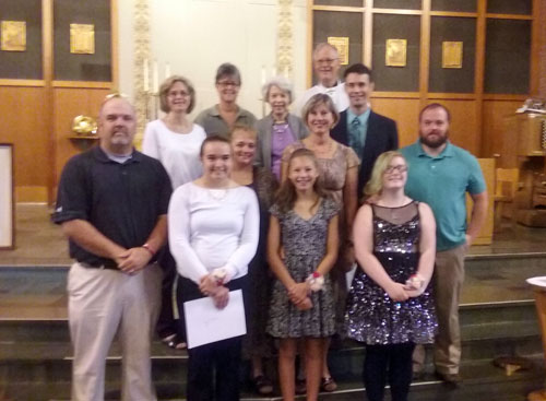 Confirmands, mentors and parents with Pastor Elkin