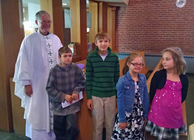 Pastor Elkin with the new confirmation class