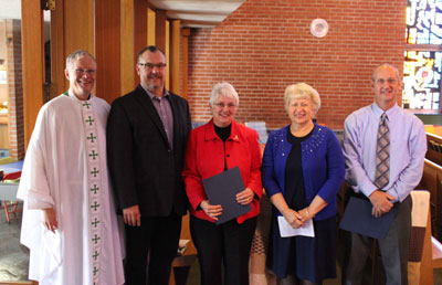 Pastor Elkin, Ed Barone, Barb Thomas, Kathy Eshelman & Matt Fortin