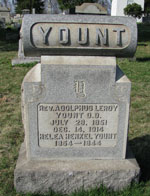 Yount burial marker in Greensburg